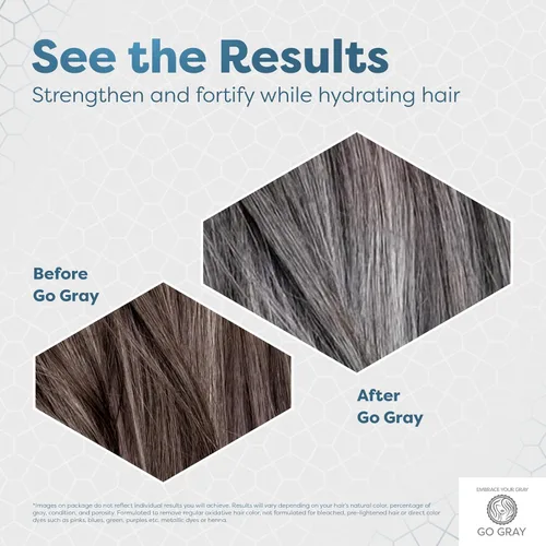 Vista 4 de Go Gray Sistema de tratamiento (desvanecimiento), el champú y acondicionador clarificante Duo ayuda a decolorar gradualmente el color permanente