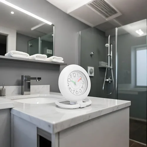 Vista 7 de Reloj de ducha digital de baño, temporizador impermeable para baño, temporizador colgante para cocina, hogar, pared y decoración de mesa (blanco)