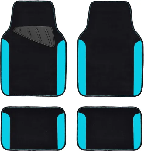 Vista 18 de CAR PASS Alfombrilla impermeable para automóvil, alfombrillas universales para automóvil con almohadilla para el talón del conductor, alfombra