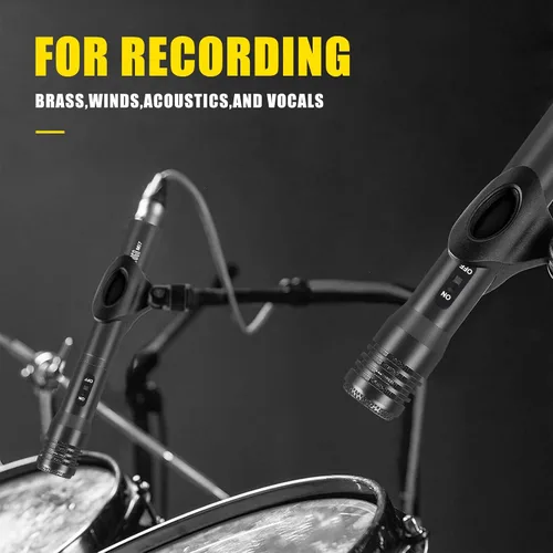 Vista 5 de XTUGA MI7 Kit de micrófono de batería dinámico con cable de 7 piezas, metal entero, juego de micrófonos de bajo para batería vocal, otro instrumento