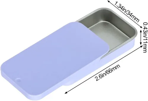 Vista 7 de gofidin Latas vacías de metal, mini caja de hierro con tapas deslizantes, caja de almacenamiento rectangular para almacenamiento de joyas de boda