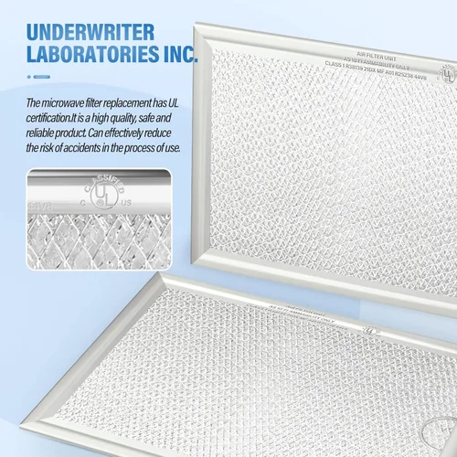 Vista 4 de 2 filtros de grasa de microondas de 7.9 x 5.9 pulgadas de repuesto para Frigidaire 5303319568, reemplazo de filtro de grasa de repuesto
