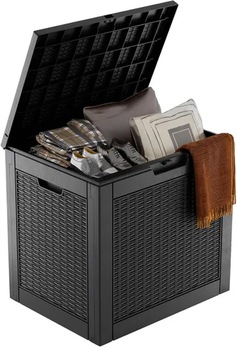 Vista 18 de EasyUp - Caja de almacenamiento para exteriores de 50 galones, impermeable, con cerradura 2-Gris