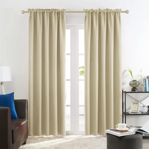 Vista 96 de Deconovo Cortinas opacas, aislamiento térmico, dobladillo para barra, reducción de ruido, certificado Oeko-TEX, cortinas de oscurecimiento