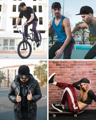 Vista 7 de 15 Pack Snapback Hats for Men Hip Hop Style Hats Solid Baseball Hats Adjustable Snapback Cap Flat Brim Baseball Caps