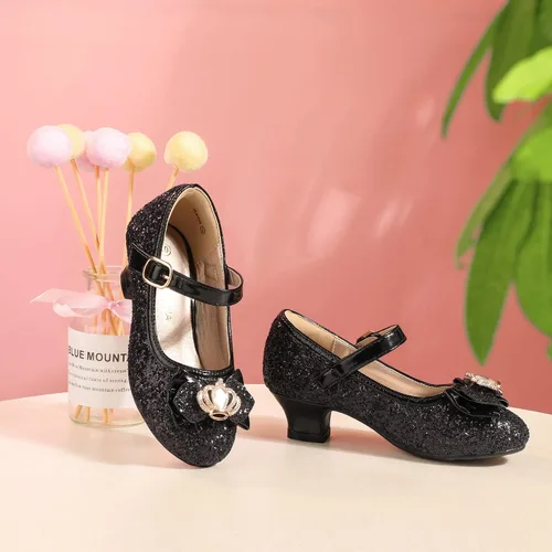 Vista 5 de PANDANINJIA Molly - Zapatos de vestir para niñas, zapatos de tacón Mary Jane, zapatos de tacón de flores para fiesta de boda y regreso a clases