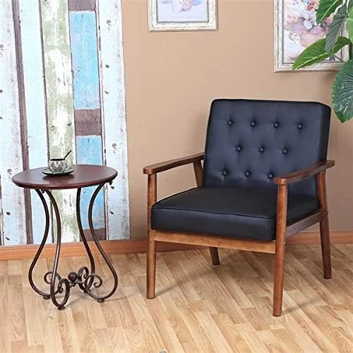 Vista 2 de 75x69x84CM 400 lbs Silla ejecutiva de invitados de la liga de dormitorio, sillas de recepción de invitados, silla de salón de madera Silla