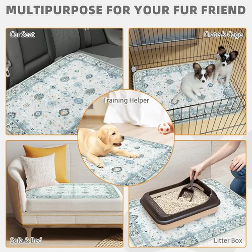 Vista 8 de KOOLTAIL Almohadillas lavables para orina de perros, paquete de 2 almohadillas de entrenamiento súper absorbentes reutilizables impermeables