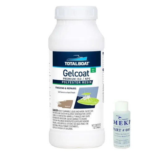 Vista 11 de TotalBoat Gelcoat marino para construcción de barcos, reparación y recubrimientos compuestos (blanco, galón con cera)