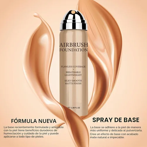 Vista 6 de Aerógrafo, base de maquillaje en aerosol, base de maquillaje impermeable de larga duración para iluminar, corrector e hidratación, acabado mate