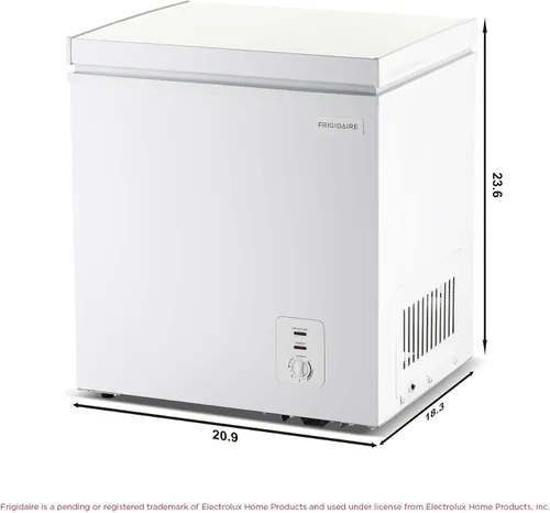 Vista 5 de Frigidaire Congelador horizontal profundo, capacidad de 2.0 pies cúbicos, termostato ajustable, cesta de alambre con revestimiento de vinilo