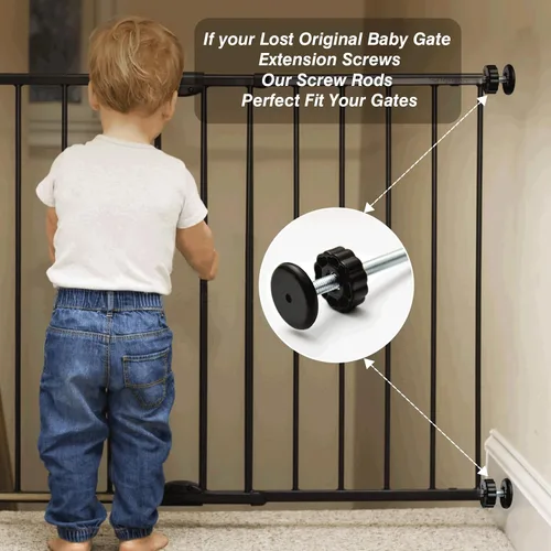Vista 4 de 4 piezas de repuesto para puerta de bebé, varillas de eje de puerta de bebé de 0.315 in, kit de piezas de hardware para puertas de seguridad