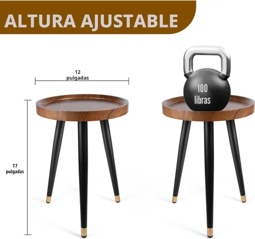 Vista 4 de KGPLOME Soporte para plantas para interiores, mesa de madera de nogal de mediados de siglo, soporte alto de metal resistente para macetas, mesa