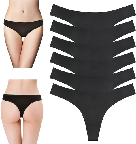 Vista 5 de Sunm Boutique Paquete de 6 tangas de algodón transpirables para mujer, paquete de 6