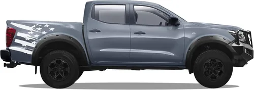 Vista 5 de Bed Tatter - Calcomanías gráficas de bandera de EE. UU. compatibles con Nissan Navara Np300 (rojo)