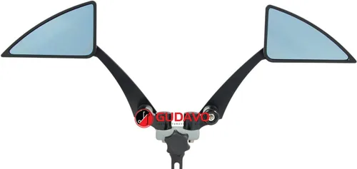 Vista 6 de Espejos retrovisores para motocicleta de aluminio con triángulo completo M8 M10 CNC, espejos negros para YAMAHA Dirt Bike XT660 / WR250 / WR125