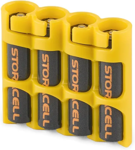 Vista 8 de Soporte de baterías AAA Storacell de Powerpax SlimLine, capacidad para 6 unidades, color naranja Negro