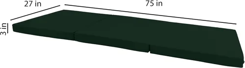Vista 2 de D&D Futon Furniture Green Shikibuton - Camas plegables de espuma triple, alfombrillas plegables portátiles para piso, 3 x 27 x 75 pulgadas, densidad