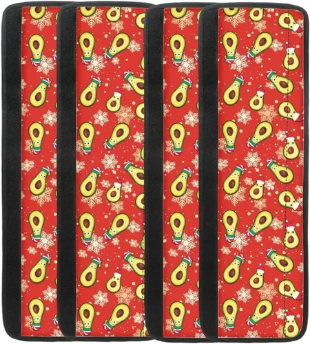 Vista 3 de Juego de 2 fundas para manija de puerta de refrigerador con estampado de copos de nieve de aguacate, protector de manija de puerta de cocina lavable