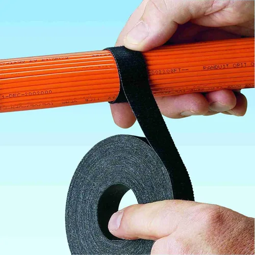 Vista 4 de Panduit Rollo de cable Tak-Tape de gancho y bucle, ajustable y liberable, 35 pies x 0.75 pulgadas, negro (paquete de 10)