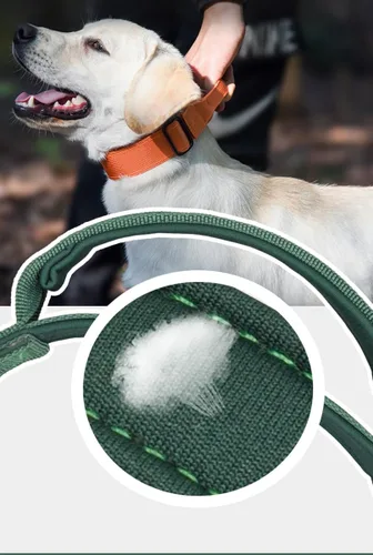 Vista 6 de Collar táctico para perro, ajustable, de neopreno suave, acolchado, de nailon con asa de control y hebilla de metal resistente para perros medianos