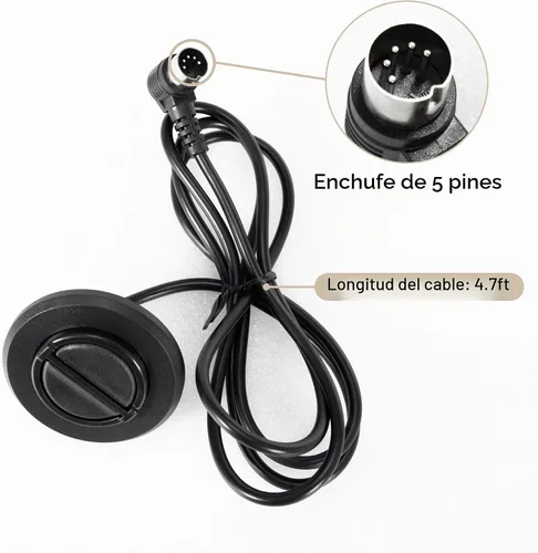 Vista 5 de Fromann - Teléfono de control de mano redondo de 2 botones y 5 pines Reemplazo eléctrico del control del auricular, fijado para la silla elevadora