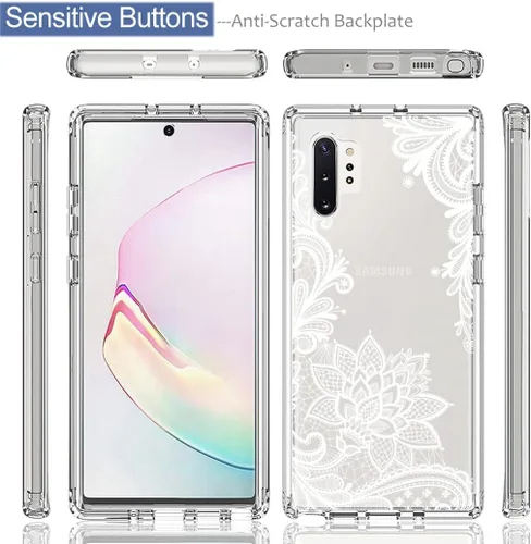 Vista 5 de Funda para Galaxy Note 10 Plus/Note 10+ 5G N975U con protector de pantalla de vidrio templado, funda protectora de cuerpo completo