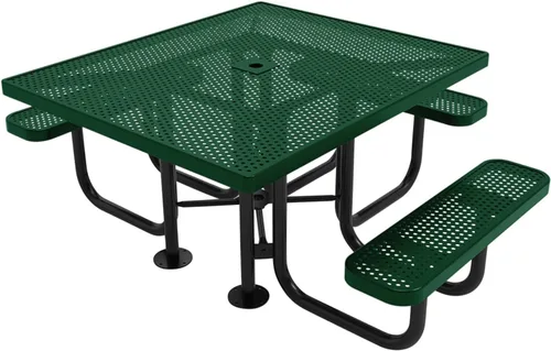 Vista 93 de COATEDOUTDOORFURNITURE Mesa de picnic cuadrada de 46 pulgadas, expandida, color negro