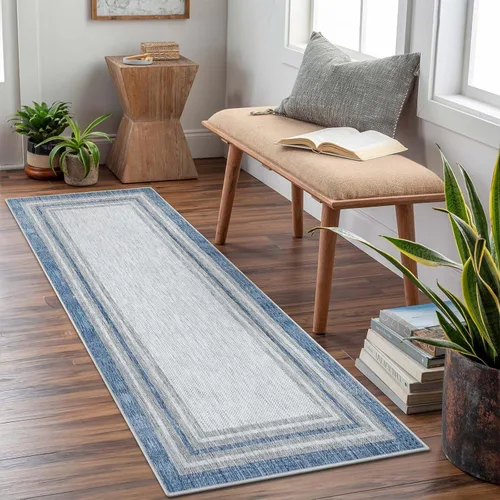 Vista 16 de Beeiva Alfombras florales de entrada, lavables para interiores, ultra fina, de 2 x 3 pies, antideslizante, para cocina, tapete de cachemira suave
