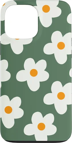 Vista 23 de Retro 60s flower vintage floral pattern sage green Groovy Case for iPhone 16