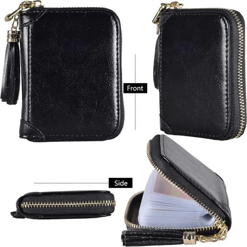 Vista 5 de Yuhan Pretty - Tarjetero de piel para tarjetas de crédito y carnet de identidad con tecnología RFID para mujer