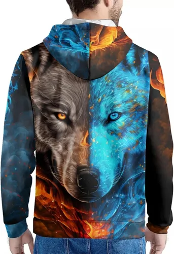 Vista 3 de Sudaderas con capucha para hombre, estilo casual, a la moda, de manga larga, con estampado 3D