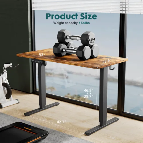 Vista 18 de Smug Escritorio de pie de altura ajustable de 40 pulgadas, mesa de computadora eléctrica para sentarse, de pie, mesa de computadora ergonómica