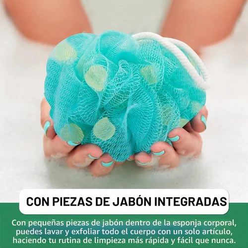 Vista 3 de T.Taio Esponjabon Esponjabon - Esponja de jabón para ducha, lufa luffa Loufa, bola de lavado corporal, depurador de malla para limpieza completa