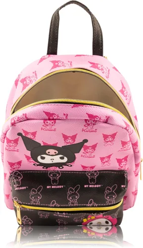 Vista 6 de Fast Forward Sanrio Kuromi and My Melody Mini mochila para niñas Mochila de piel sintética con Kuromi y My Melody Bolsa de viaje pequeña