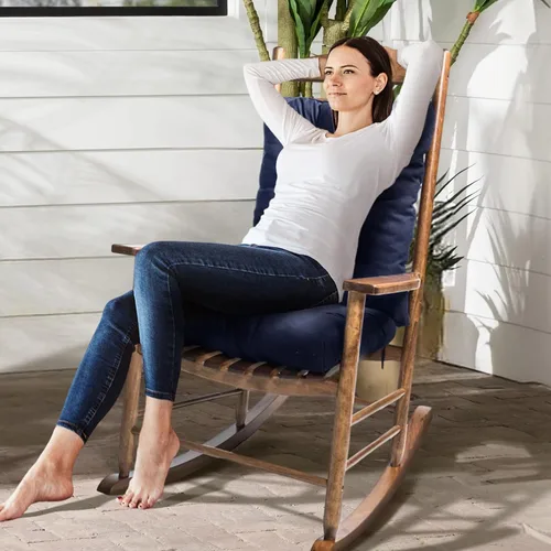 Vista 5 de 2 Pack Cojines para Silla Mecedora Tumbona Sun Lounge Chaise Cojines para Patio Colchón para Exteriores Sillón Reclinable Interior Exterior Borgoña
