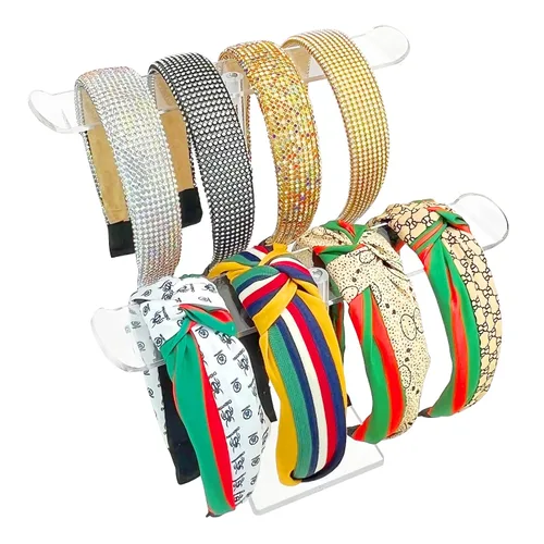 Vista 10 de Soporte de diadema de acrílico, organizador de accesorios para el cabello, soporte transparente para niñas