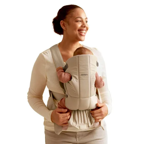 Vista 16 de BabyBjörn Portabebés Mini, gris claro, jersey 3D Portabebés (7-25 libras), ergonómico, fácil de usar