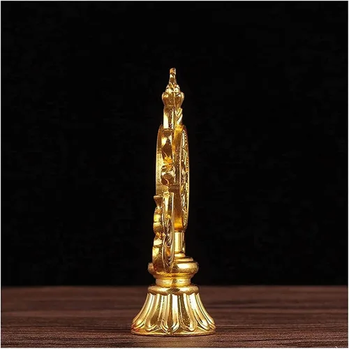 Vista 3 de Escultura Estatuilla de mesa Decoración Chapado en oro Proveedores budistas tibetanos Tranic Ocho símbolo auspicioso Poniendo Decorar Instrumentos