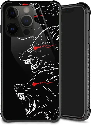 Vista 25 de Funda compatible con iPhone Xs, diseño de plexiglás X para niños y hombres, diseño de lobo malo, a prueba de golpes, antiarañazos, para iPhone X/Xs