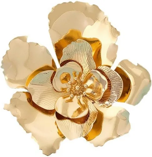 Vista 6 de Gold Flower Brooch Pin for Women Gold Flower Brooch Pin Large Blossom Floral Brooches Holiday Daily Wedding Jewelry