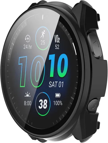 Vista 3 de FitTurn Compatible con Garmin Forerunner 965 - Funda protectora de pantalla de repuesto para PC, delgada, cobertura completa 3D, protector