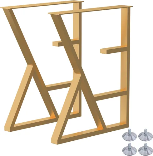 Vista 15 de Juego de 2 patas de escritorio de metal, patas de mesa en forma de T resistentes de 28 pulgadas de alto x 16 pulgadas de ancho, patas de metal