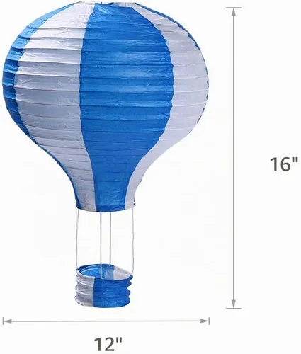 Vista 2 de Juego de 6 globos de linternas de papel para decoración de bodas, cumpleaños, compromisos, fiestas de Navidad Rayas