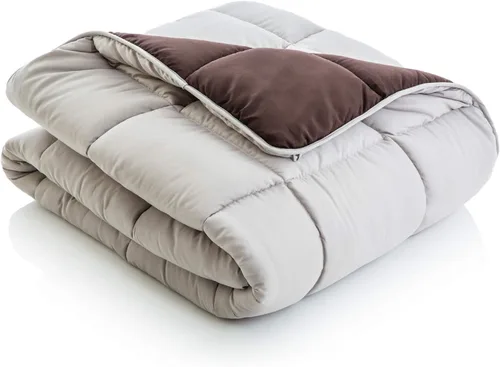 Vista 9 de MALOUF Juego completo de ropa de cama reversible para cama individual-Pacífico/Ceniza