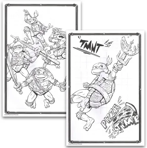 Vista 3 de Teenage Mutant Ninja Turtles Juego de libros para colorear (2 libros TMNT)
