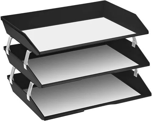 Vista 2 de acrimet Facility Triple Letter Tray color negro