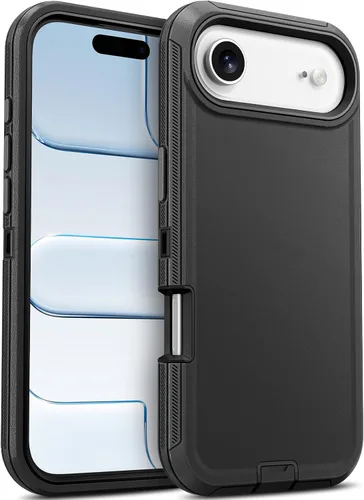 Vista 47 de Jelanry - Funda para iPhone 15 5G, protección resistente, resistente, color negro Dropproof & Dual-Layer Protective Back Cover with Port Anti