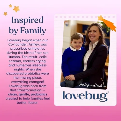 Vista 6 de LOVEBUG Probiótico prenatal Ayuda con las náuseas, la acidez estomacal y la digestión Ayuda al microbioma del bebé Variedad múltiple de 20 mil