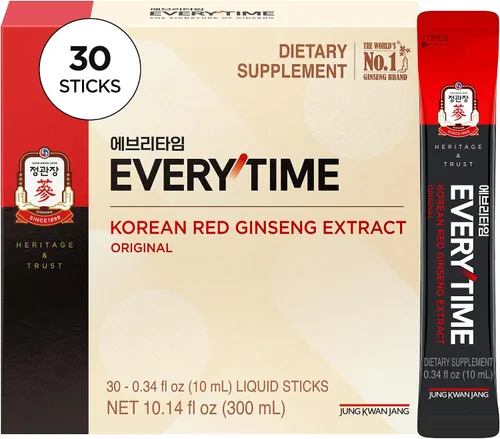 Vista 11 de JUNG KWAN JANG Everytime - Extracto de ginseng rojo coreano de 1,000 mg y pomelo – Bebida energética vegana con raíz de ginseng en sobres líquidos